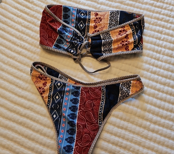 Colorful Patterned Bikini Set - Picture 2 of 2